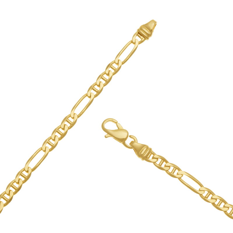 Collier en or jaune, maille marine alternée 1X3