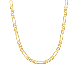 Collier en or jaune, maille marine alternée 1X3