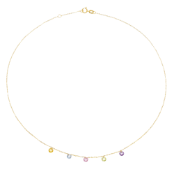 Collier en or jaune et oxydes de zirconium briolettes