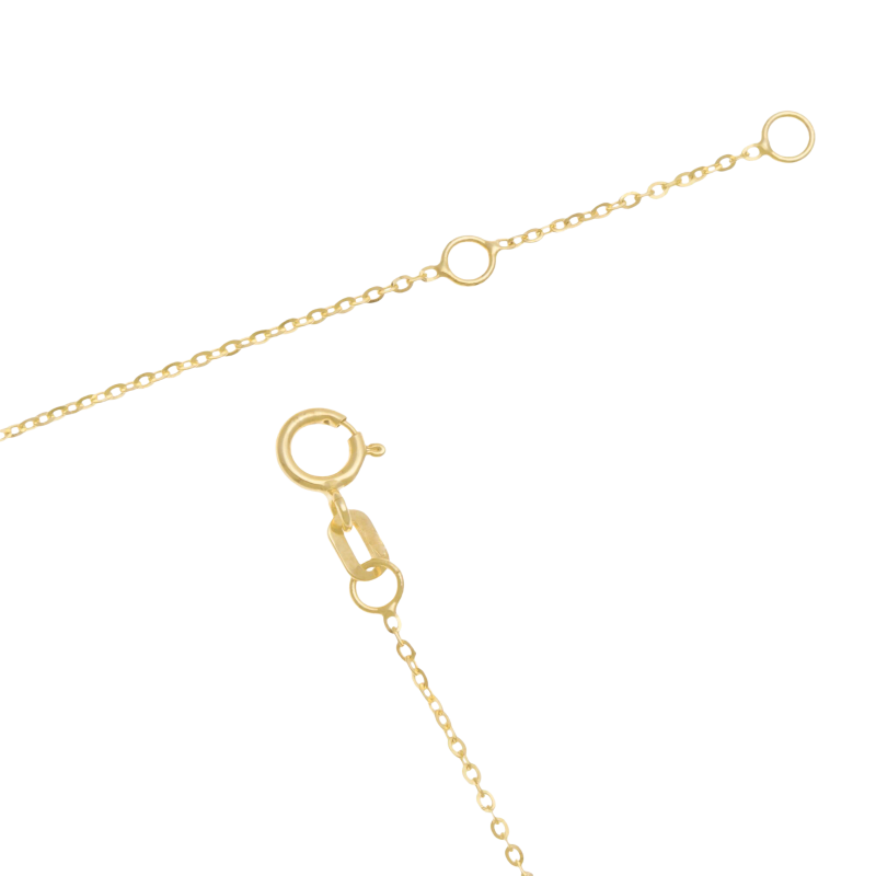 Collier en or jaune et oxydes de zirconium briolettes