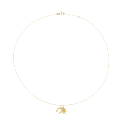 Collier en or jaune, trefle et fer à cheval 