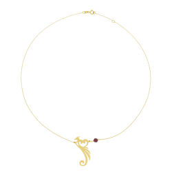 Collier en or jaune et grenat, phénix