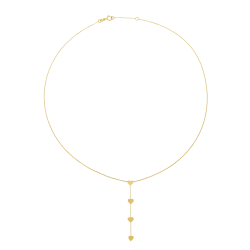 Collier en or jaune, coeurs
