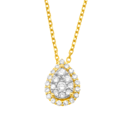 Collier en or jaune et rhodié, diamants