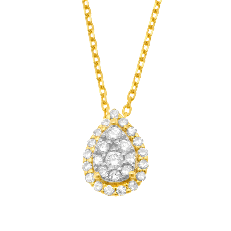 Collier en or jaune et rhodié, diamants