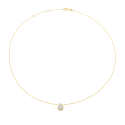 Collier en or jaune et rhodié, diamants
