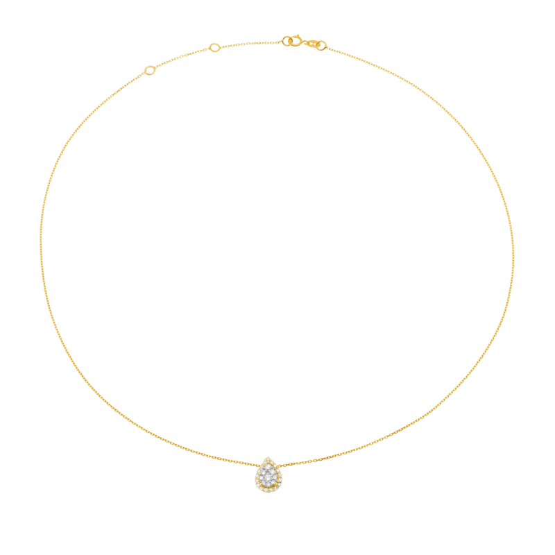 Collier en or jaune et rhodié, diamants