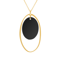 Collier en or jaune et onyx