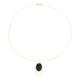Collier en or jaune et onyx