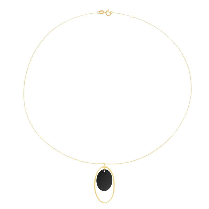 Collier en or jaune et onyx