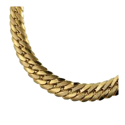 Collier chute en or jaune, maille anglaise mate et lisse