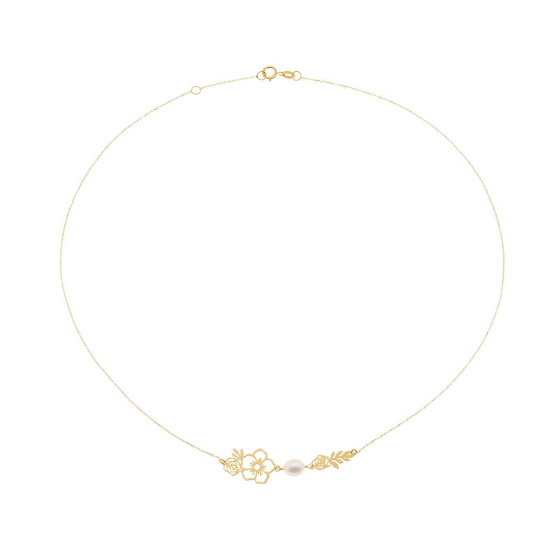 Collier en or jaune et perle de culture