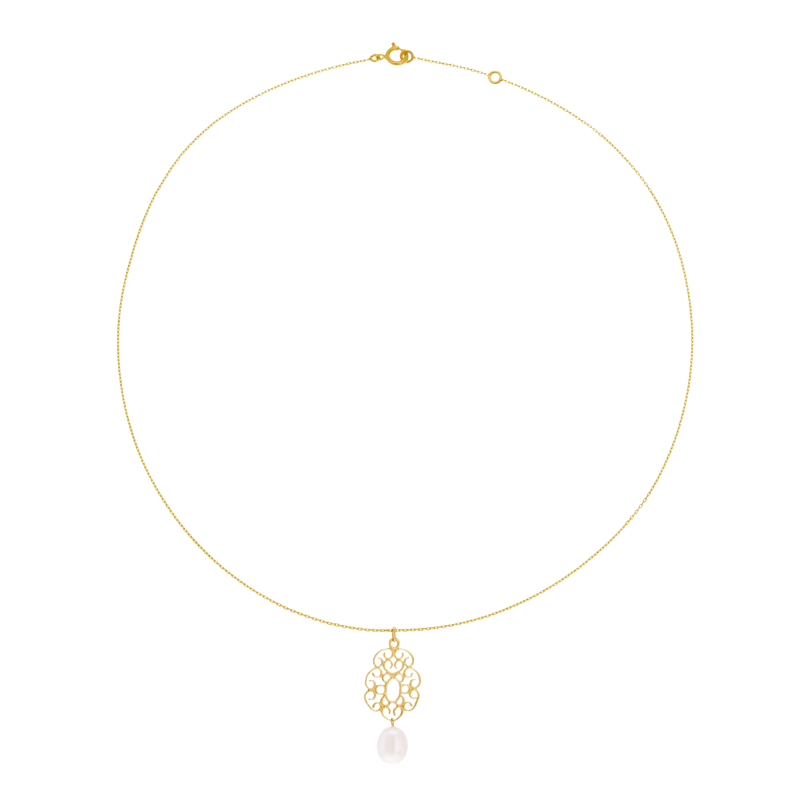 Collier en or jaune et perle de culture