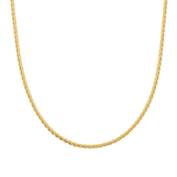 Collier en or jaune, maille palmier plat