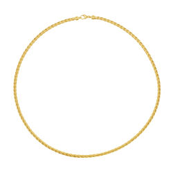 Collier en or jaune, maille palmier plat