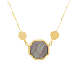 Collier en or jaune et nacre grise