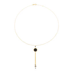 Collier en or jaune, onyx et spinelles
