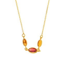 Collier en or jaune et oxydes de zirconium