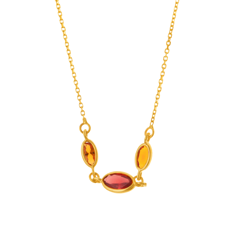 Collier en or jaune et oxydes de zirconium
