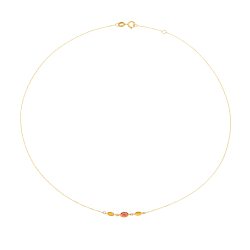 Collier en or jaune et oxydes de zirconium