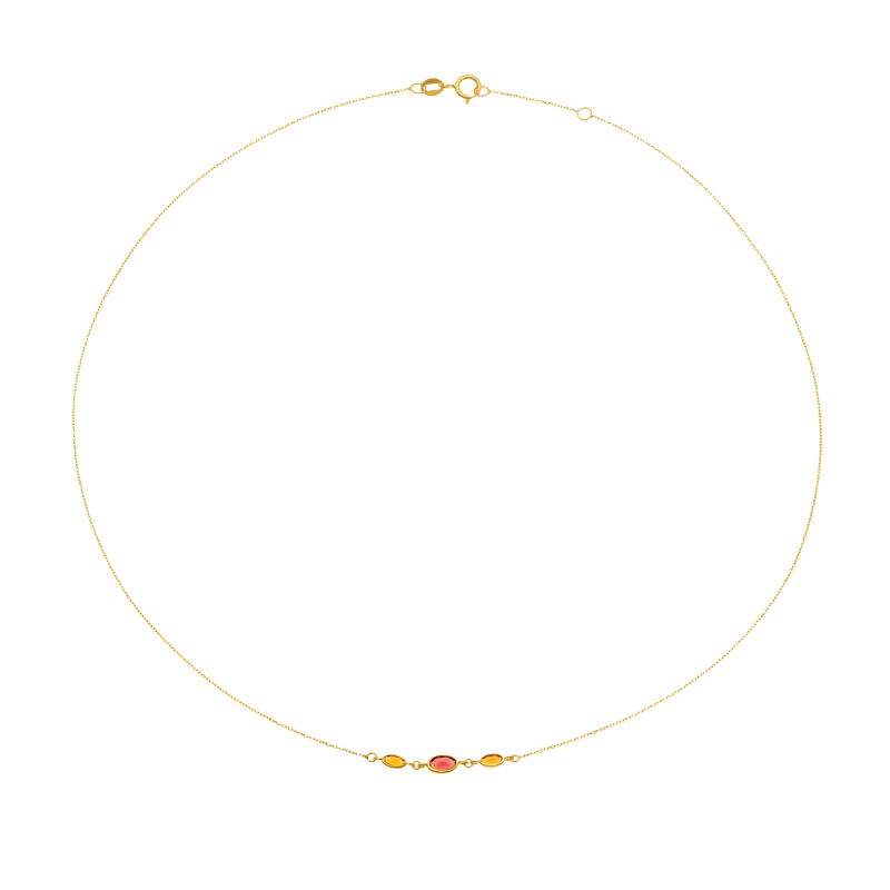 Collier en or jaune et oxydes de zirconium