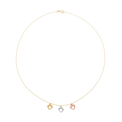 Collier en 3 ors, coeur