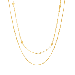 Collier en or jaune, double chaîne