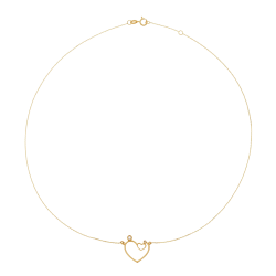 Collier en or jaune et oxydes de zirconium, coeur