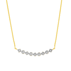 Collier en or jaune et rhodié, diamants