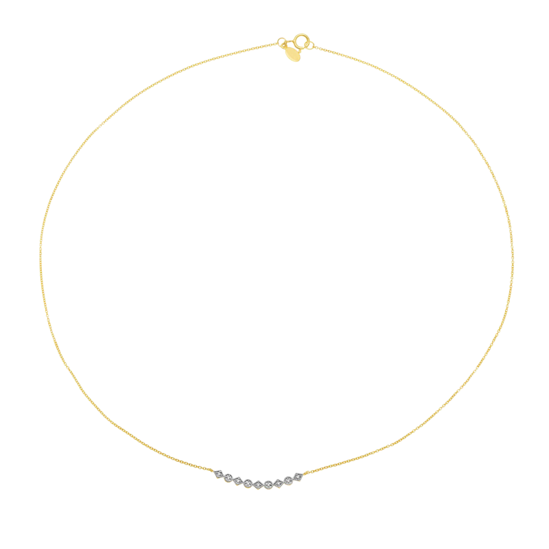 Collier en or jaune et rhodié, diamants