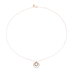 Collier en or rose et rhodié, diamants blancs et diamants bruns