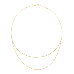 Collier en or jaune, double chaîne