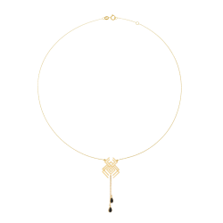 Collier en or jaune et oxydes de zirconium