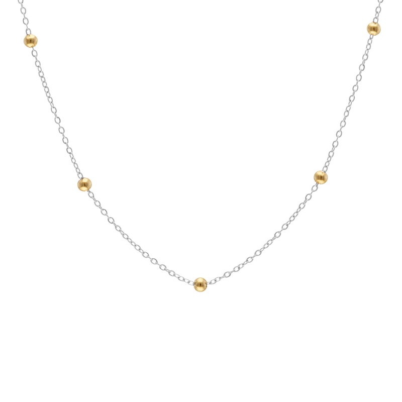 Collier en 2 ors, maille forçat 