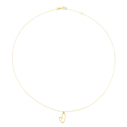 Collier en or jaune, coeur