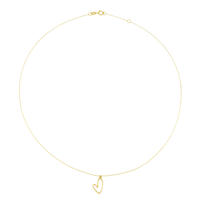 Collier en or jaune, coeur