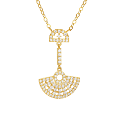 Collier en or jaune et oxydes de zirconium