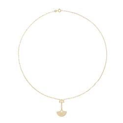 Collier en or jaune et oxydes de zirconium