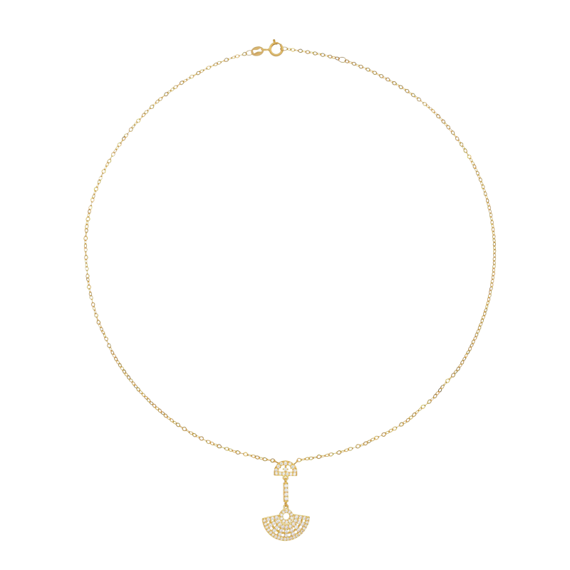 Collier en or jaune et oxydes de zirconium
