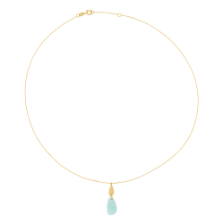 Collier en or jaune et amazonite
