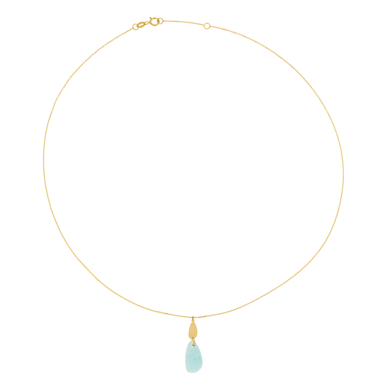 Collier en or jaune et amazonite