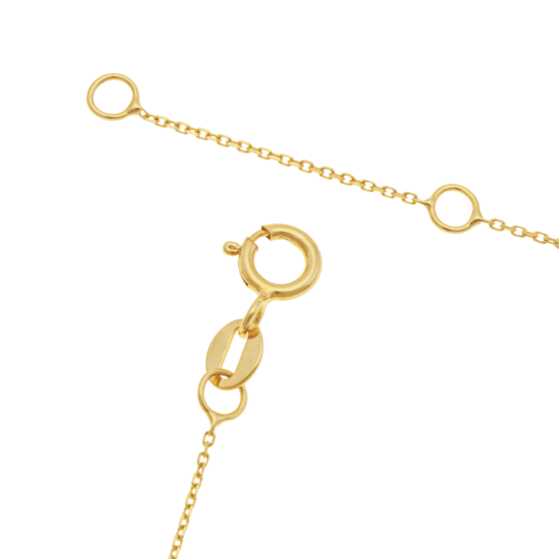 Collier en or jaune et verre de Venise rose 