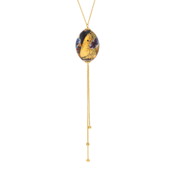 Collier en or jaune et verre de Venise, noir