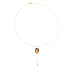 Collier en or jaune et verre de Venise, noir