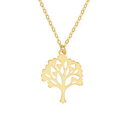 Collier en or jaune, arbre de vie