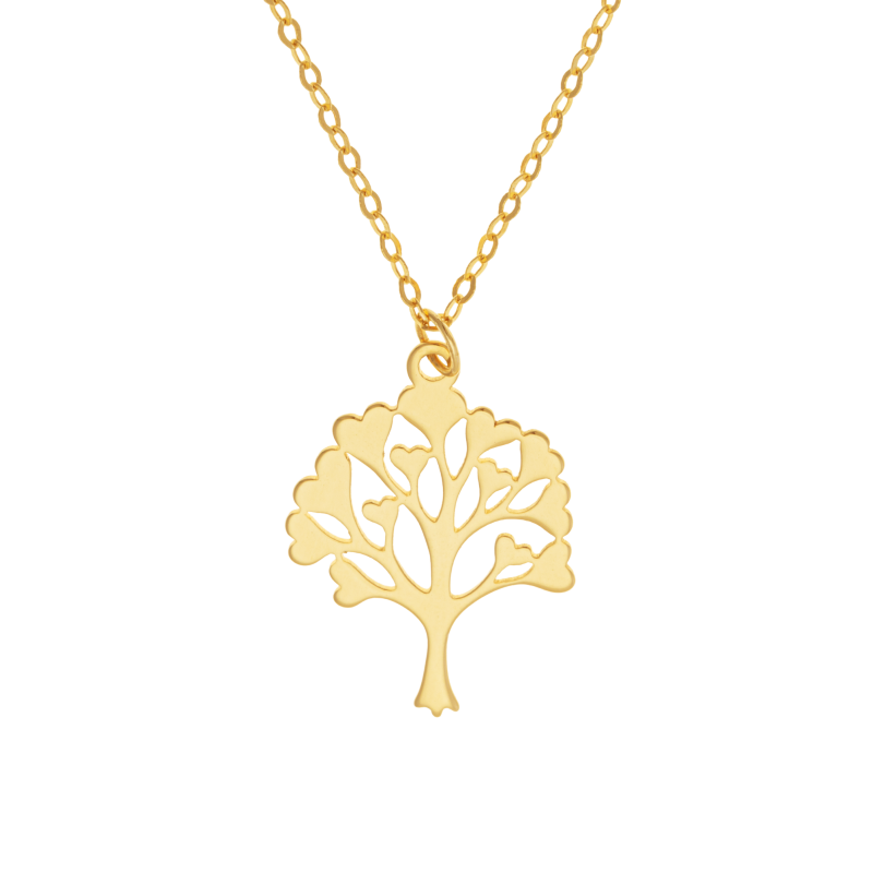 Collier en or jaune, arbre de vie