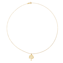 Collier en or jaune, arbre de vie