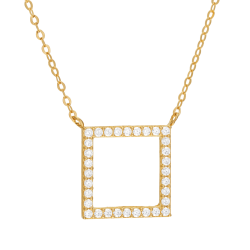 Collier en or jaune et oxydes de zirconium