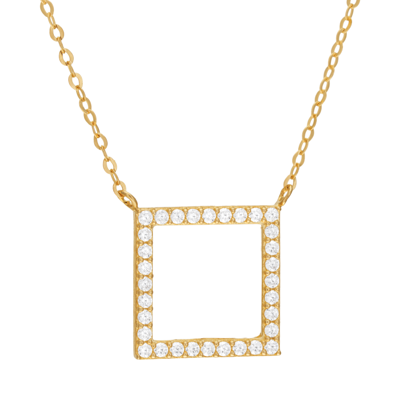 Collier en or jaune et oxydes de zirconium