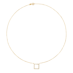 Collier en or jaune et oxydes de zirconium